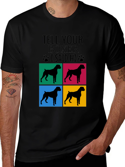 Camiseta Negra con Diseño de Boxer