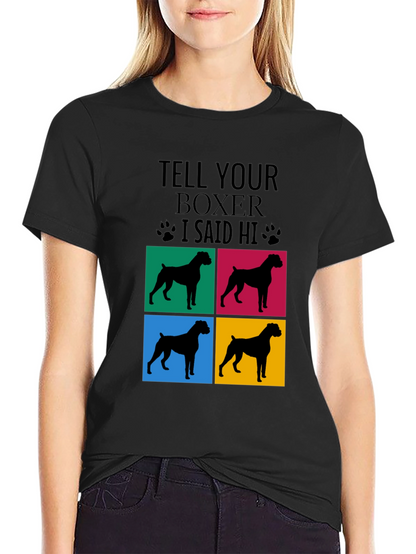 Camiseta Negra con Diseño de Boxer