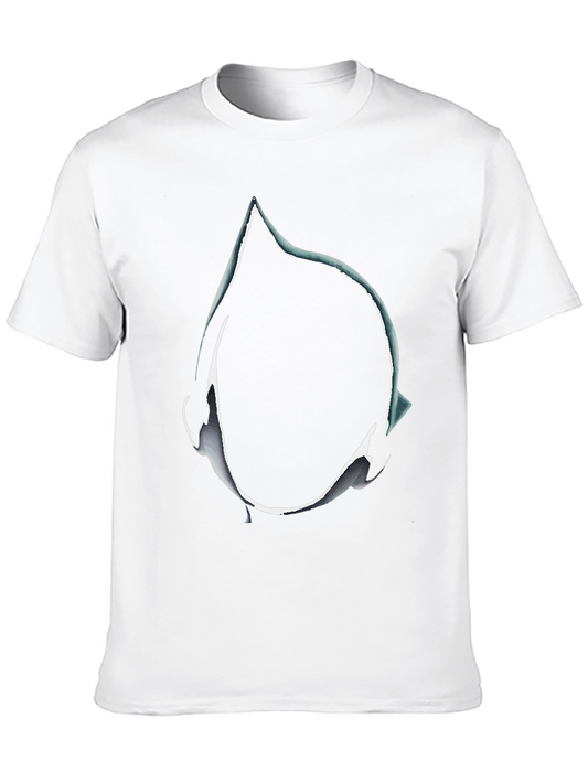 Camiseta Negra con Diseño Abstracto de Gota