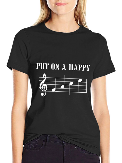 Camiseta Negra Put on a Happy Face Musical