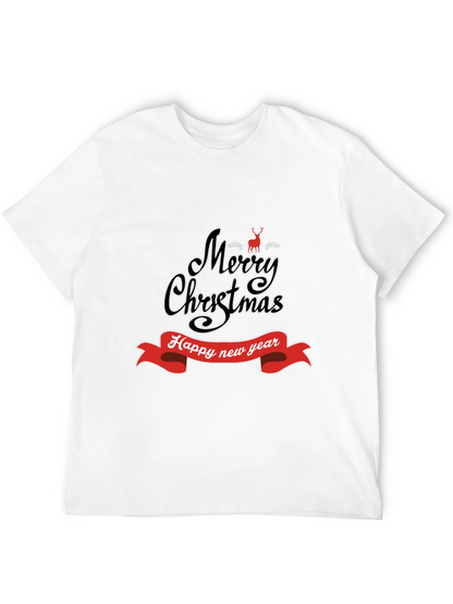 Camiseta Negra Navideña: Merry Christmas y Feliz Año Nuevo