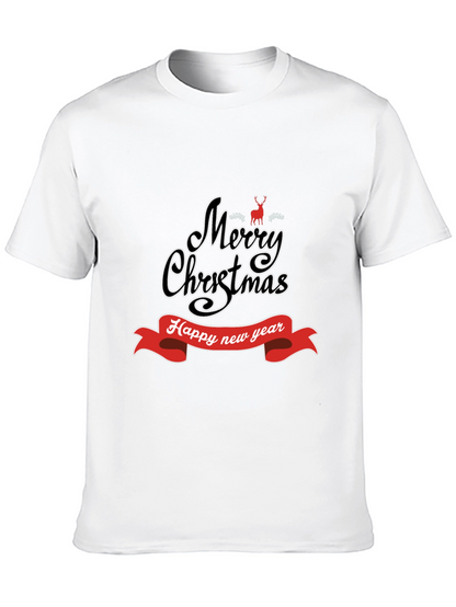 Camiseta Negra Navideña: Merry Christmas y Feliz Año Nuevo