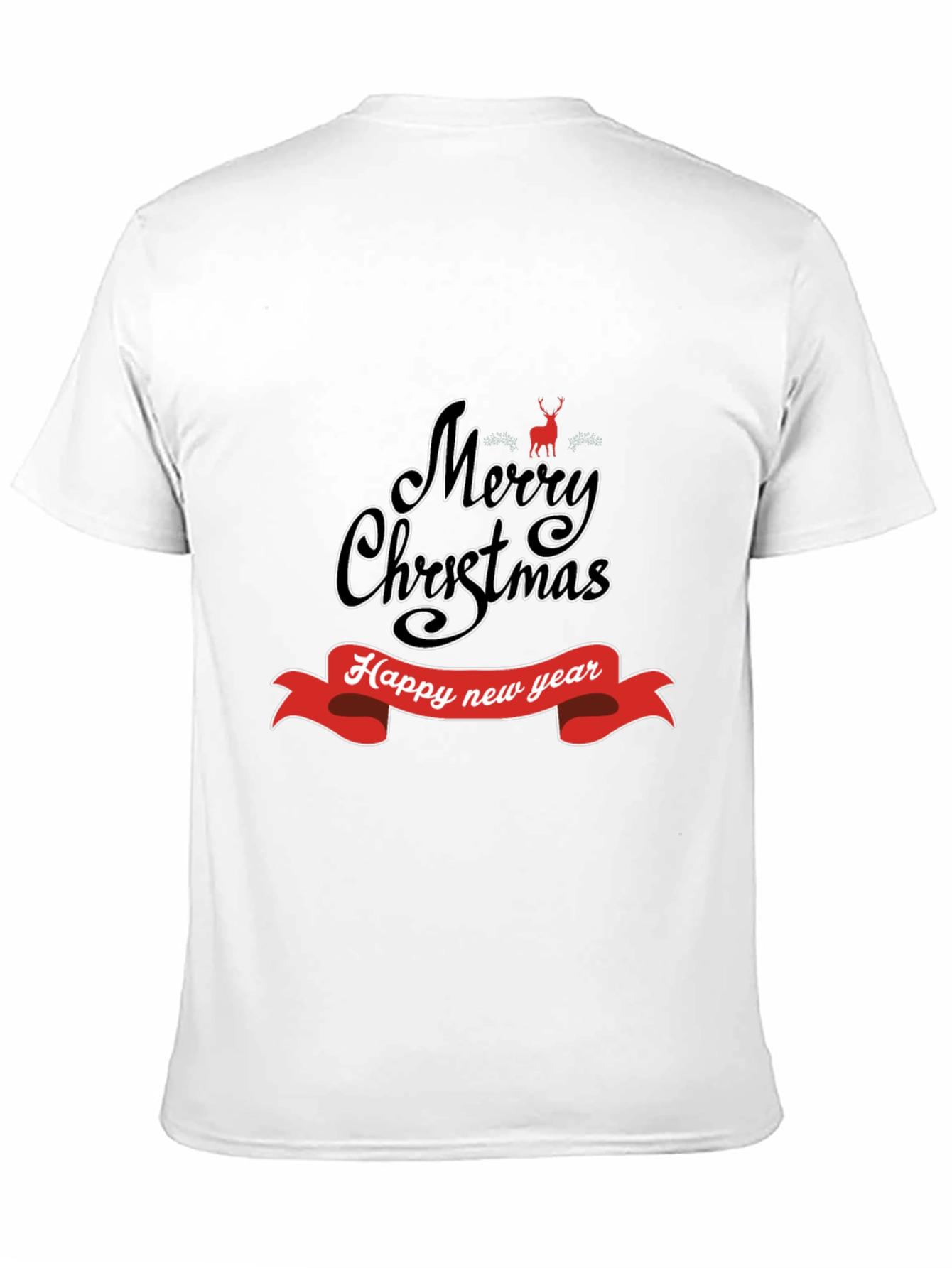 Camiseta Negra Navideña: Merry Christmas y Feliz Año Nuevo