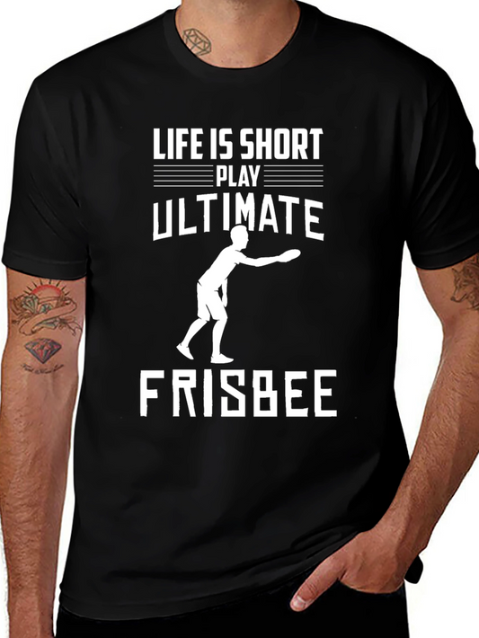 Camiseta Negra Ultimate Frisbee - Vida Corta ¡Juega!