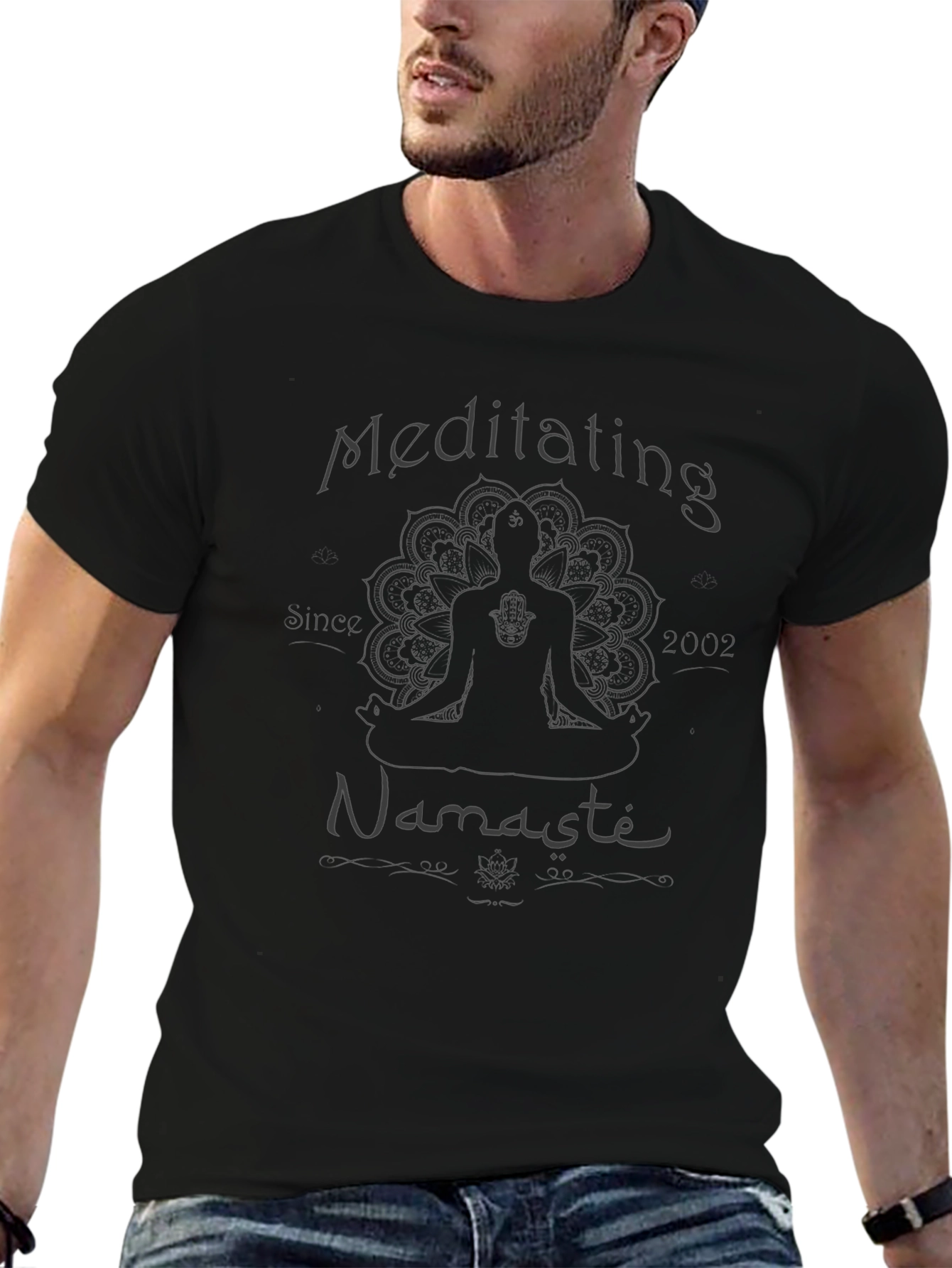 Camiseta Negra Meditación Namasté