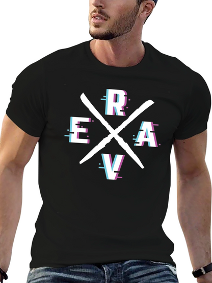 Camiseta Negra Estampada ERAV - Diseño Moderno