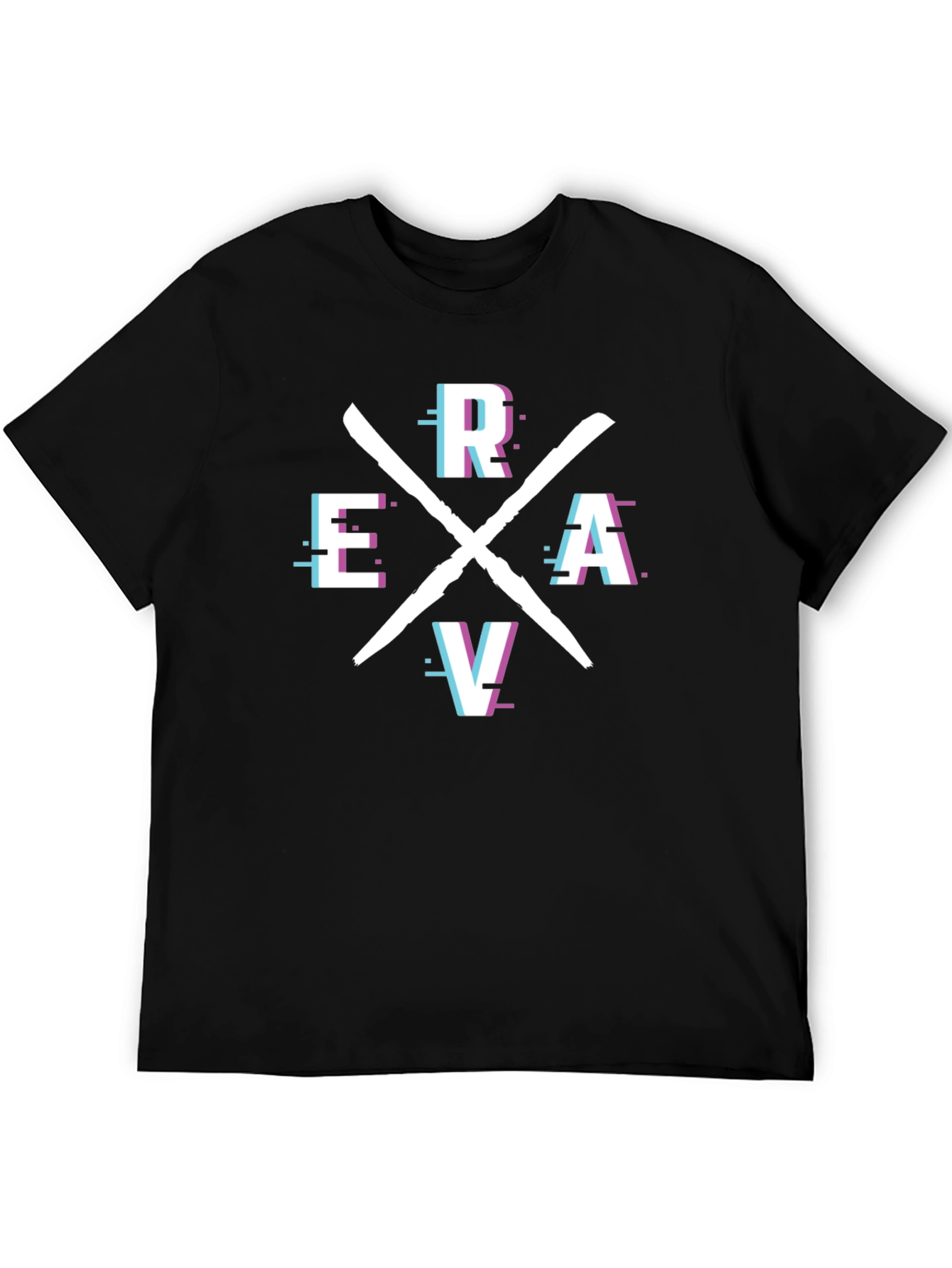 Camiseta Negra Estampada ERAV - Diseño Moderno