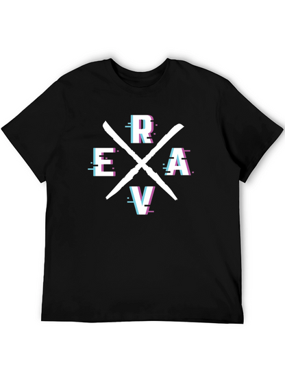 Camiseta Negra Estampada ERAV - Diseño Moderno