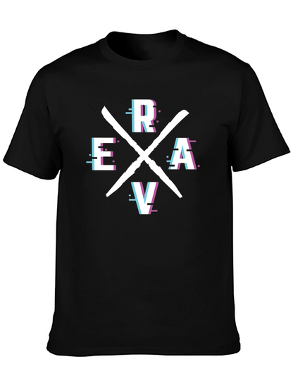 Camiseta Negra Estampada ERAV - Diseño Moderno
