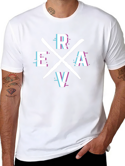 Camiseta Negra Estampada ERAV - Diseño Moderno