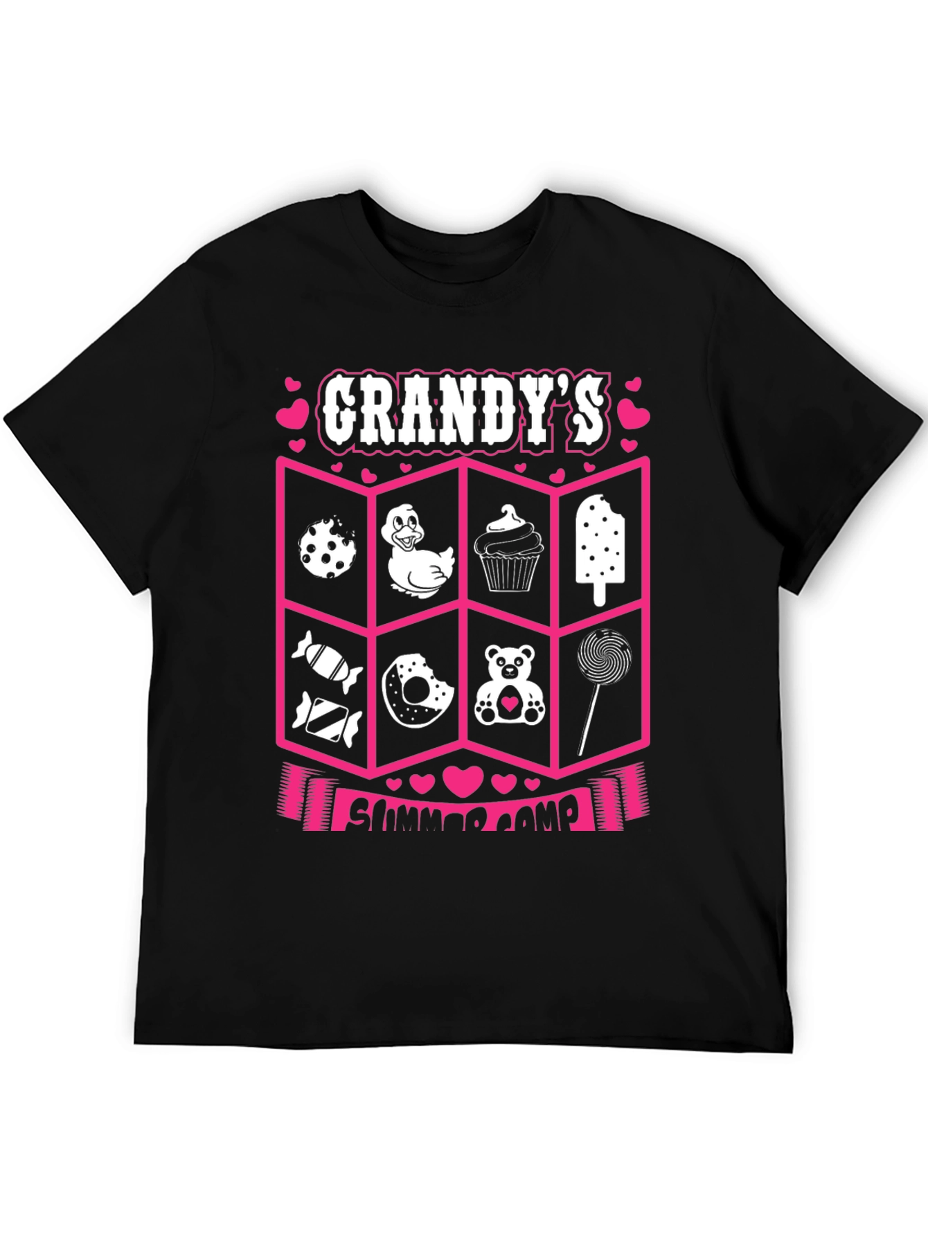 Camiseta Negra: Campamento de Verano de Grandy