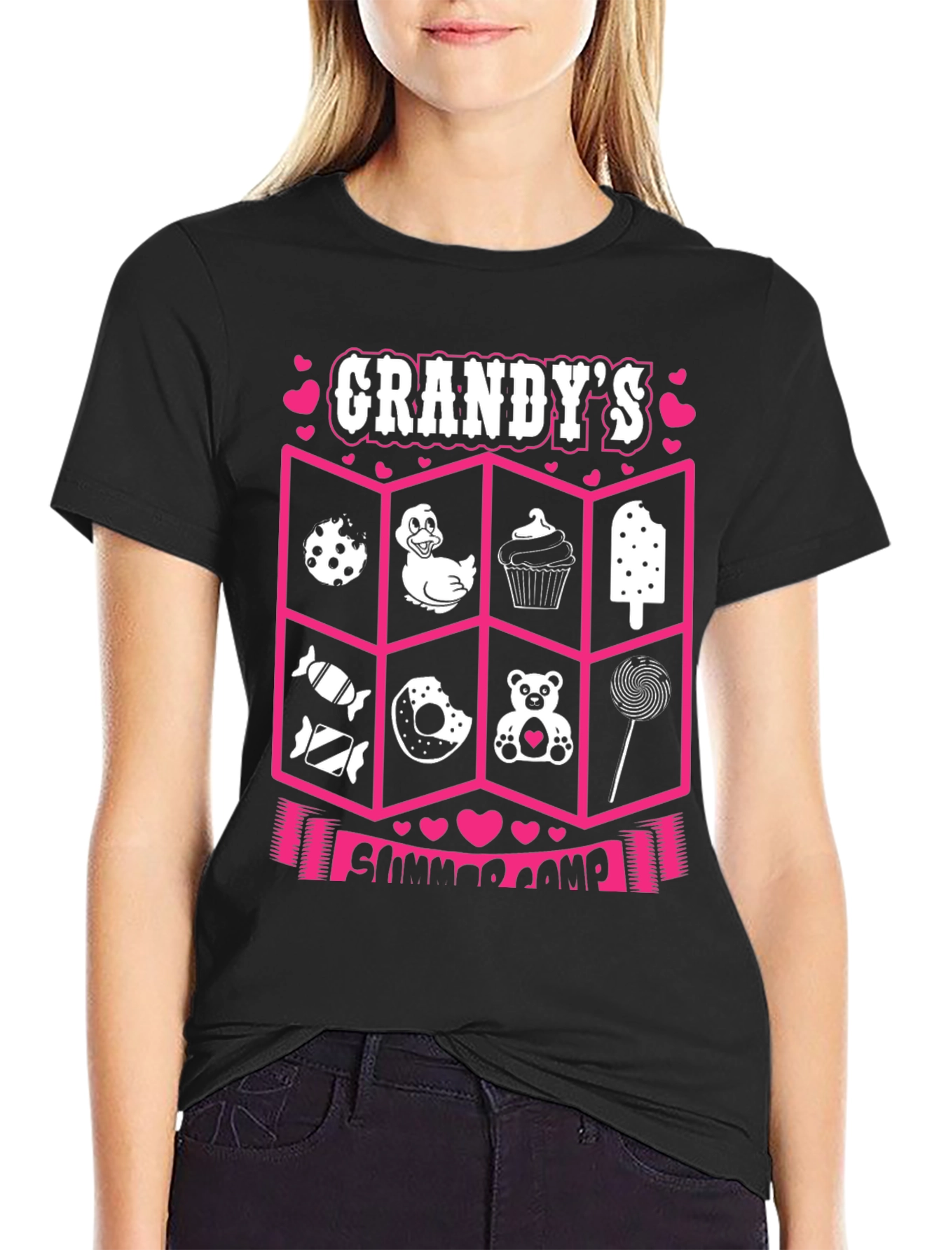 Camiseta Negra: Campamento de Verano de Grandy