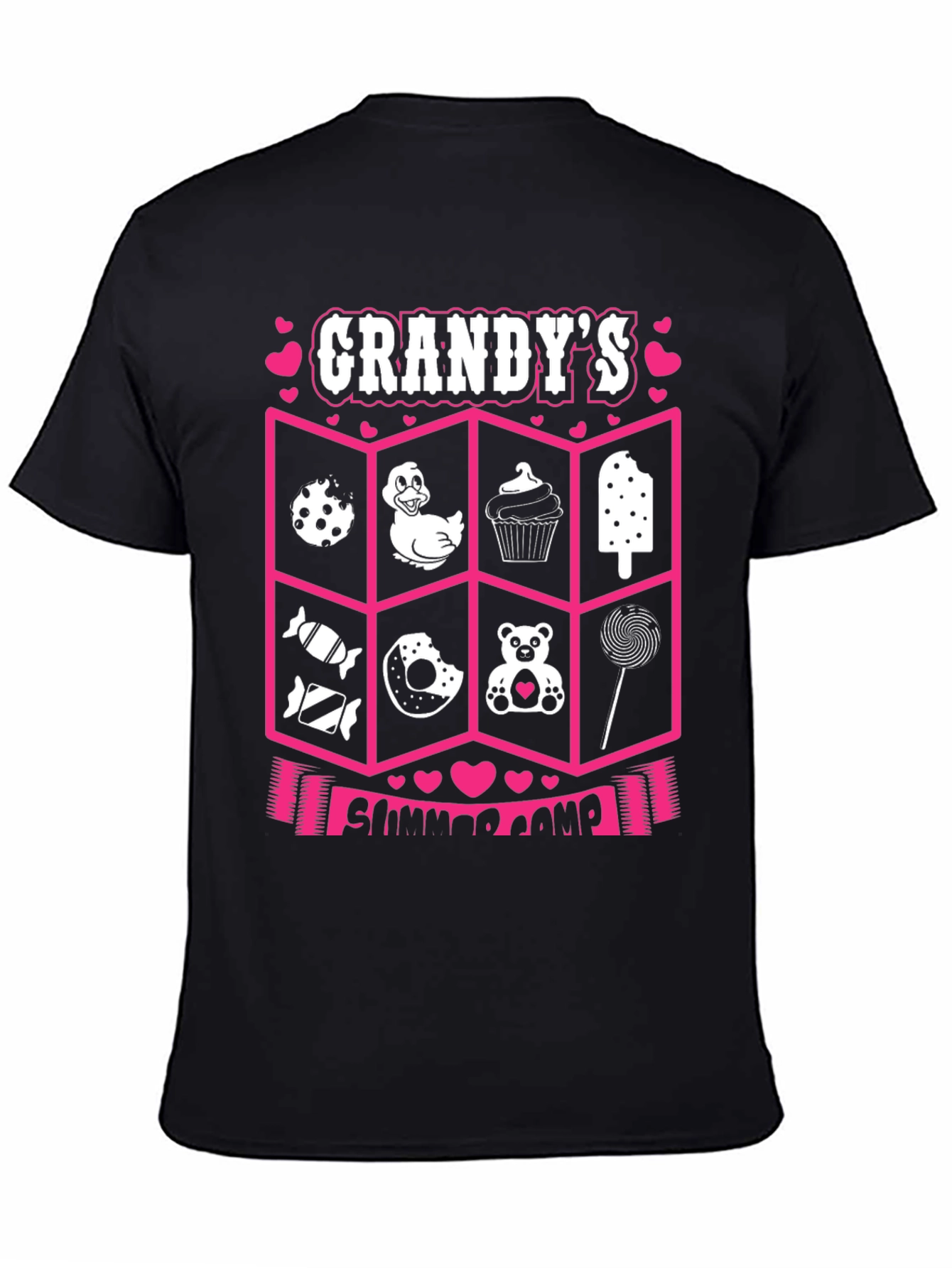 Camiseta Negra: Campamento de Verano de Grandy