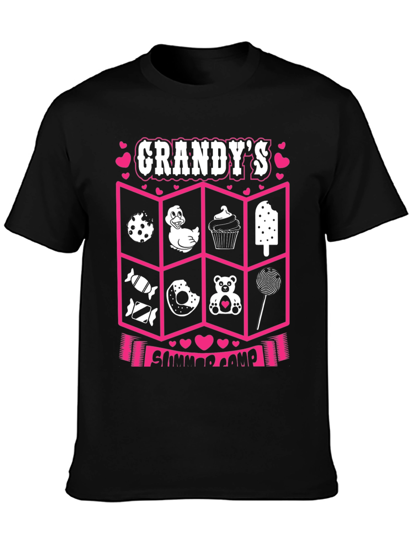 Camiseta Negra: Campamento de Verano de Grandy