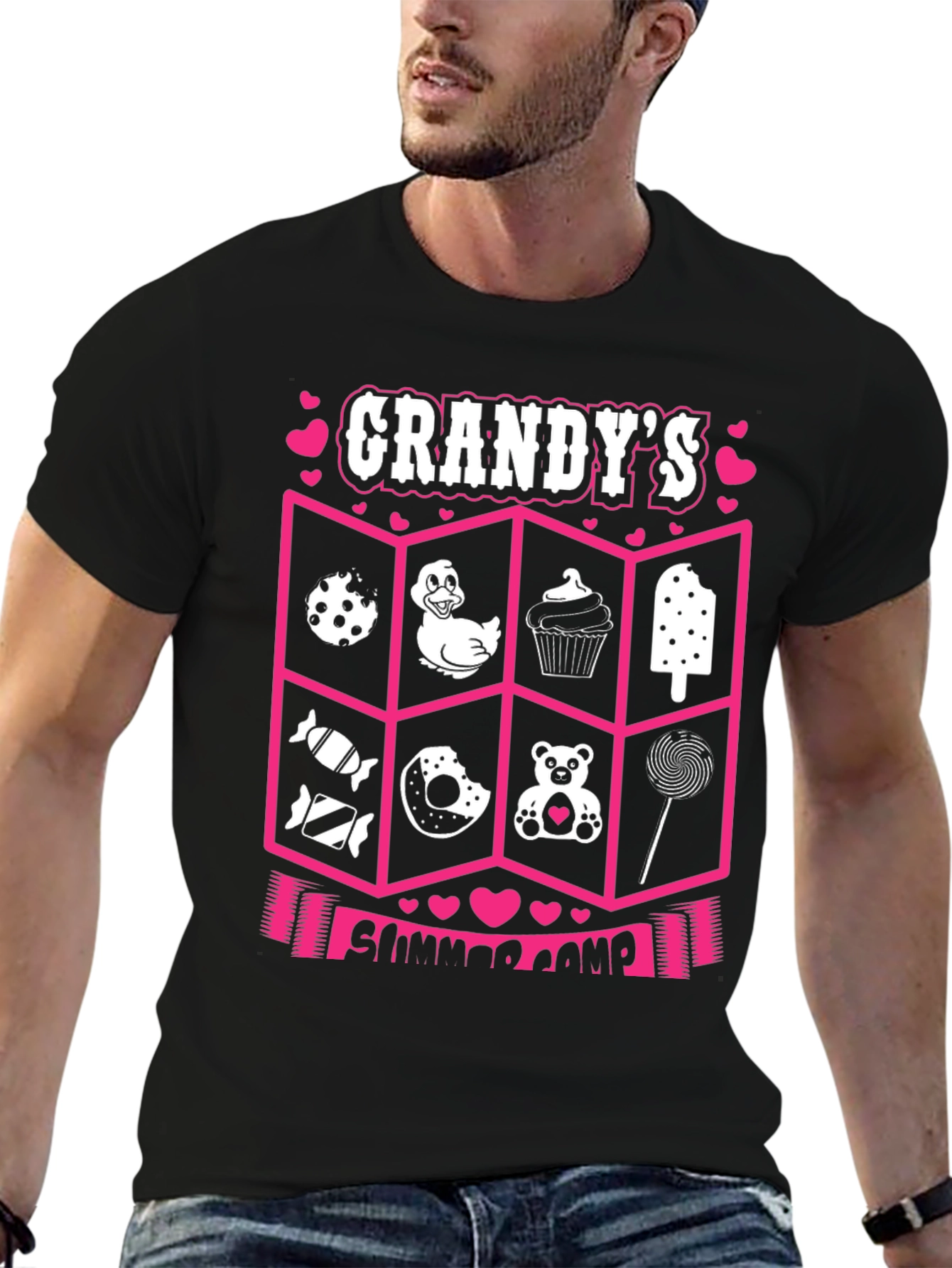 Camiseta Negra: Campamento de Verano de Grandy