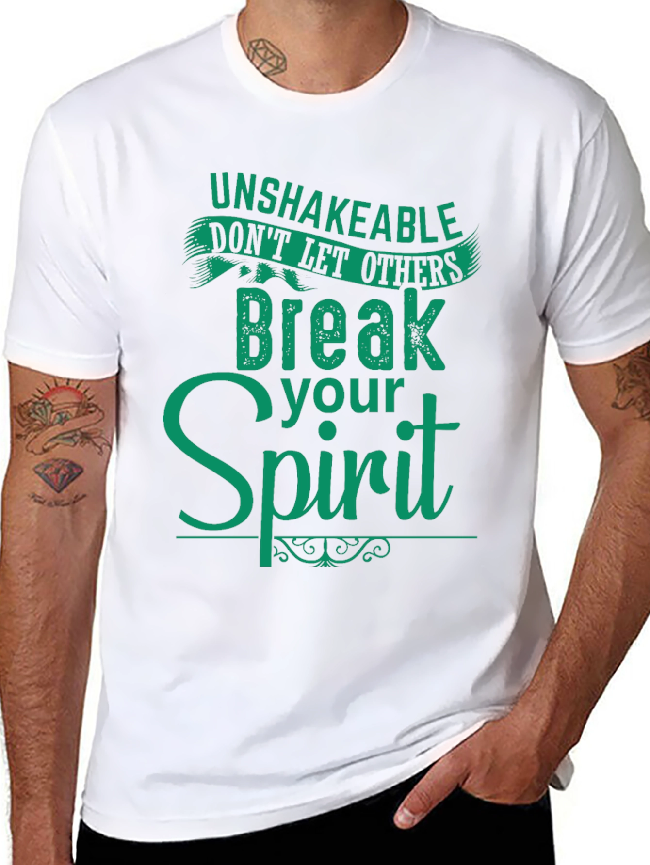 Camiseta Negra con Mensaje Inspirador en Verde