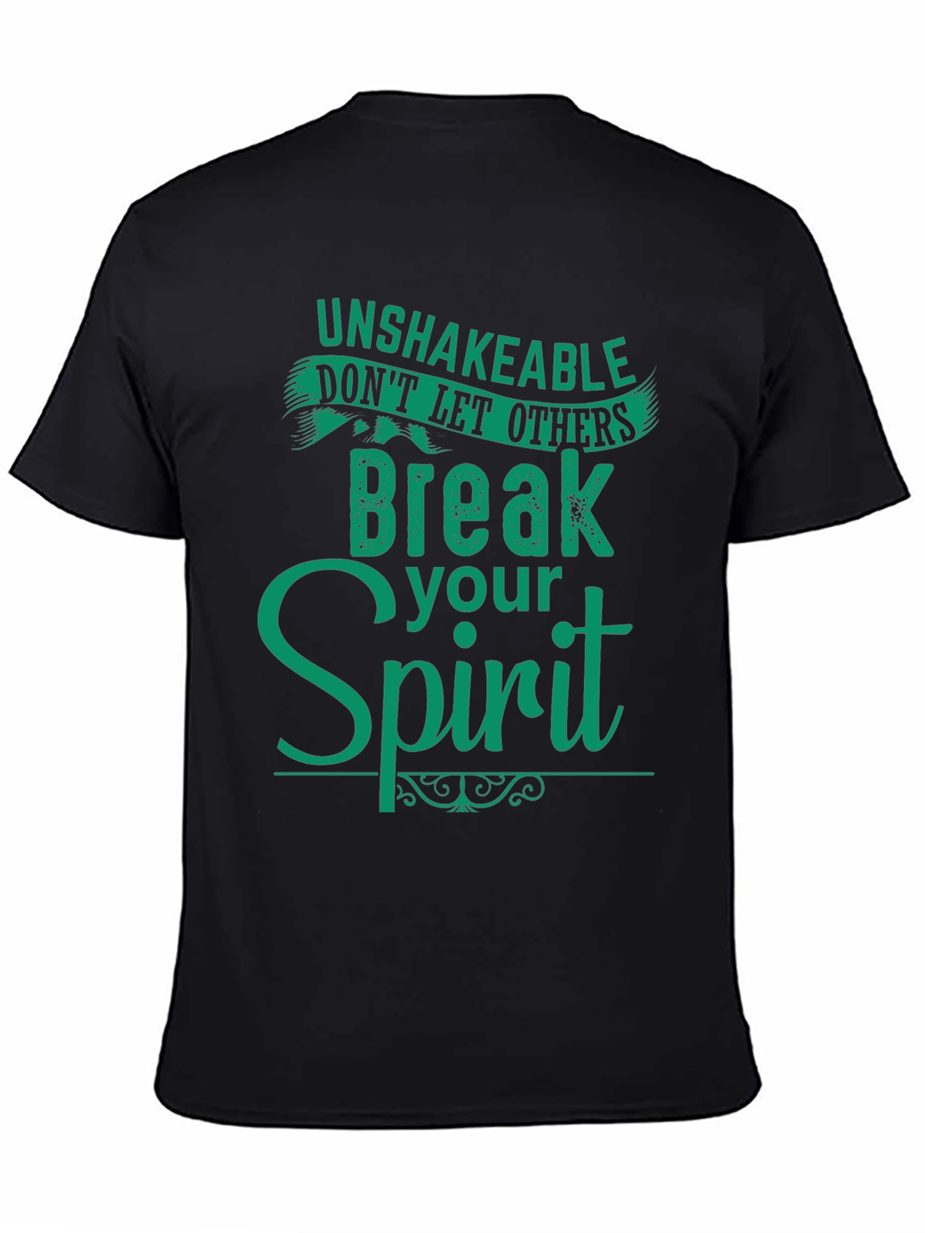 Camiseta Negra con Mensaje Inspirador en Verde