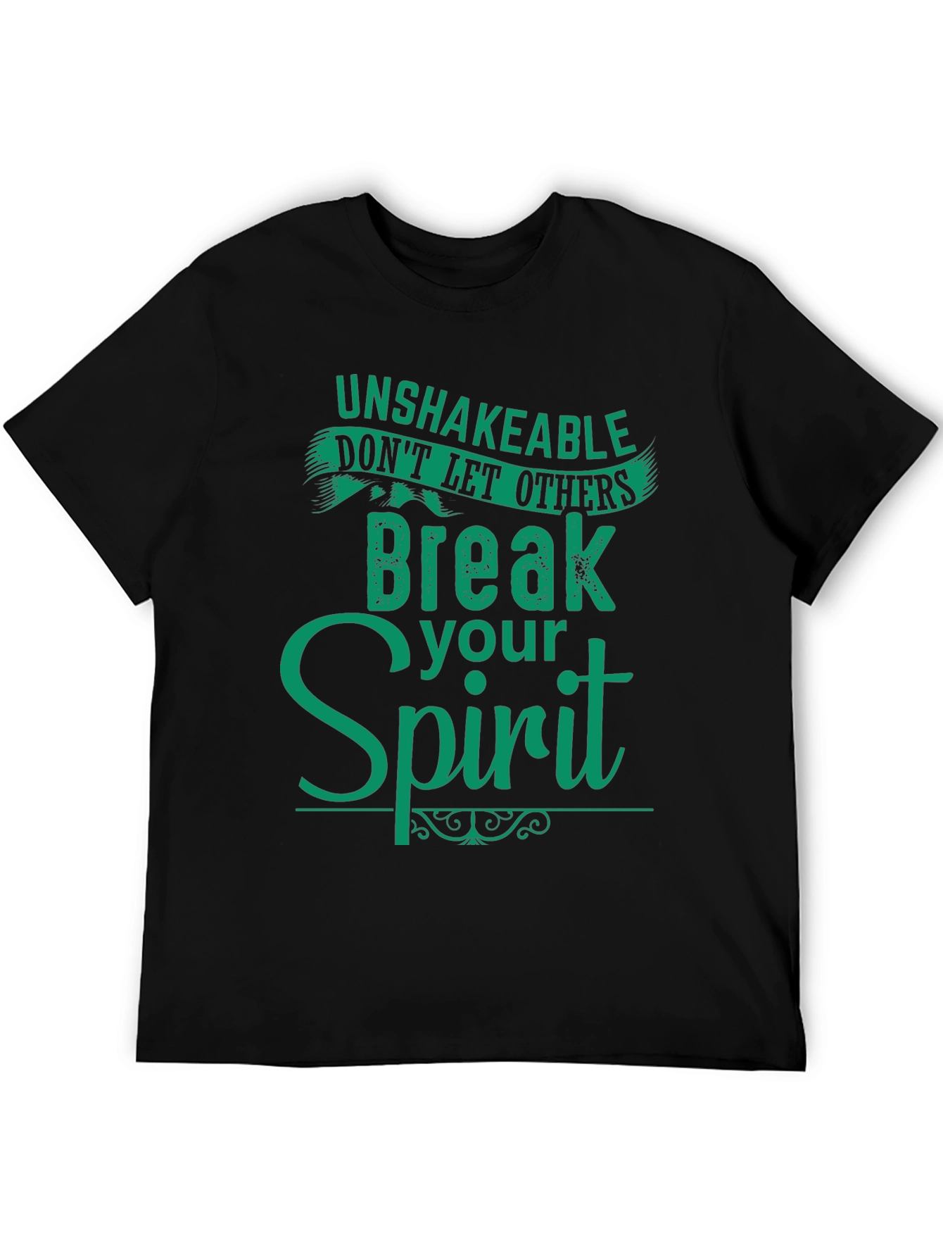 Camiseta Negra con Mensaje Inspirador en Verde