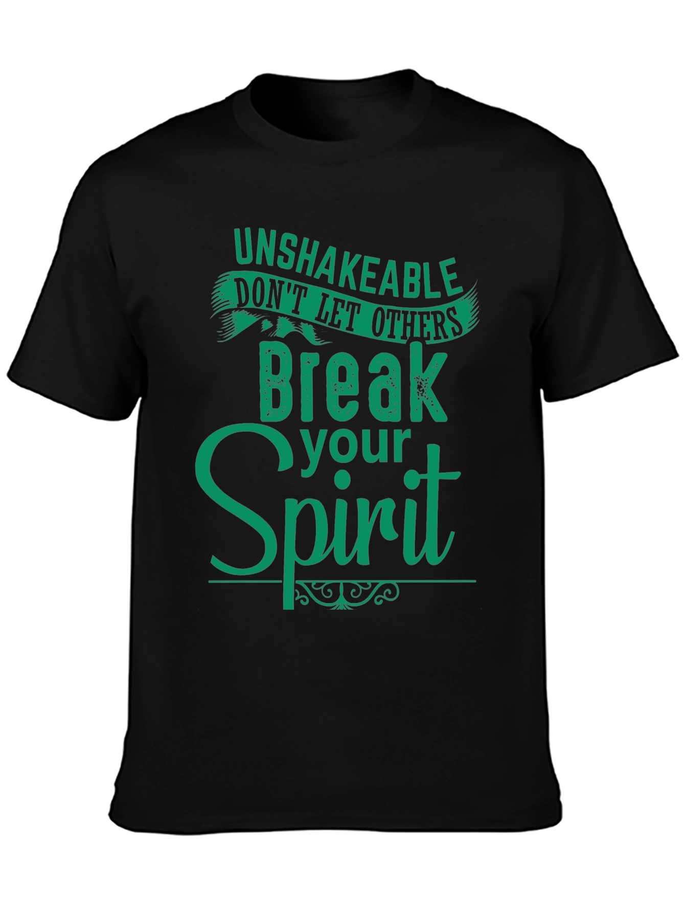 Camiseta Negra con Mensaje Inspirador en Verde