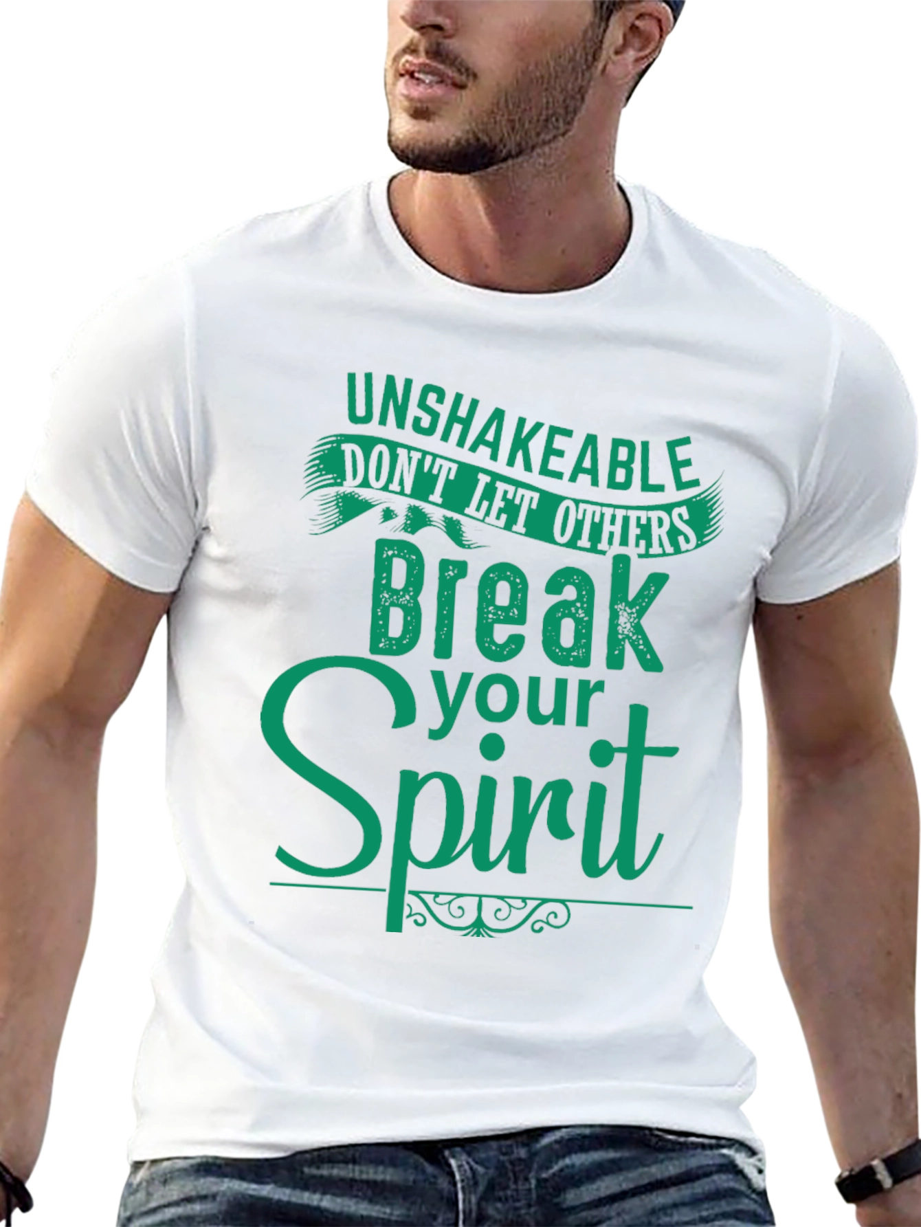 Camiseta Negra con Mensaje Inspirador en Verde