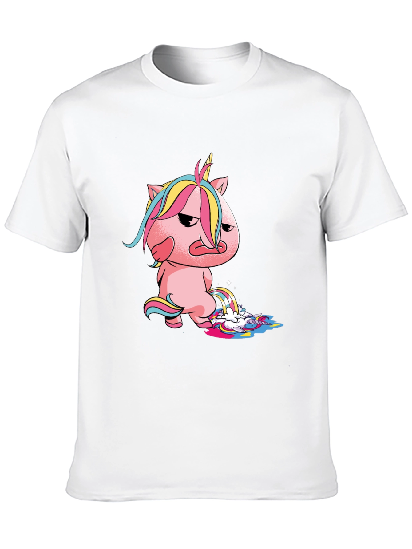 Camiseta Negra con Unicornio Malhumorado