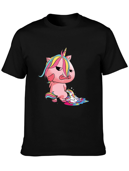 Camiseta Negra con Unicornio Malhumorado