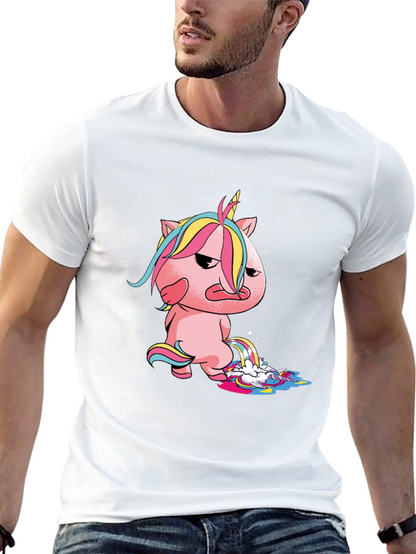 Camiseta Negra con Unicornio Malhumorado