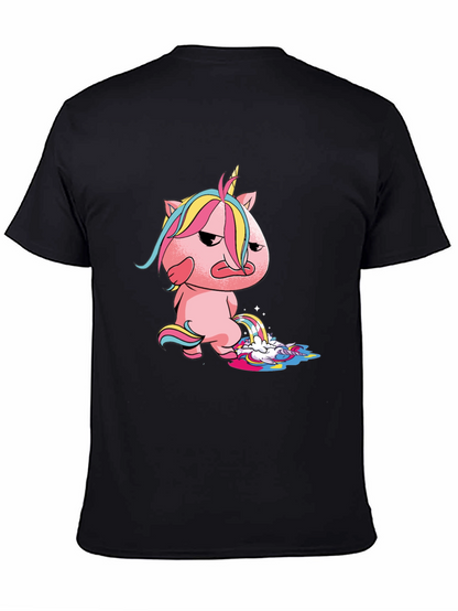 Camiseta Negra con Unicornio Malhumorado