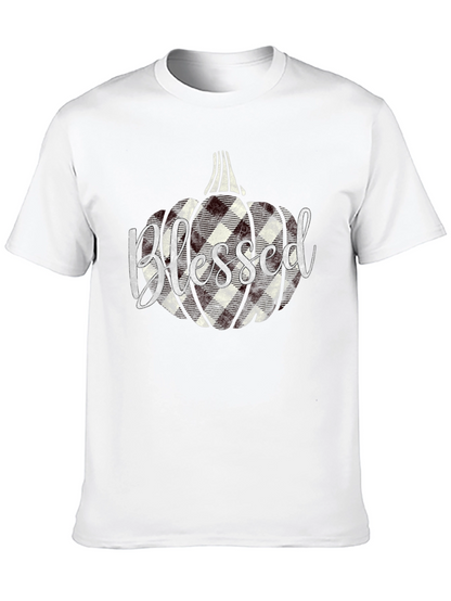 Camiseta Negra Estampada Calabaza Blessed
