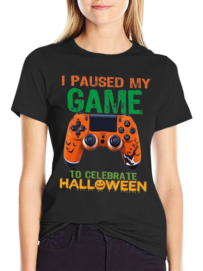 Camiseta Gamer Halloween: Pausé Mi Juego