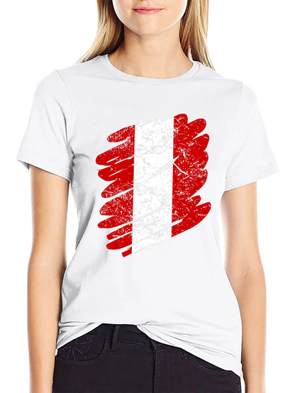 Camiseta Negra con Diseño de Bandera Peruana