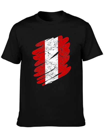 Camiseta Negra con Diseño de Bandera Peruana