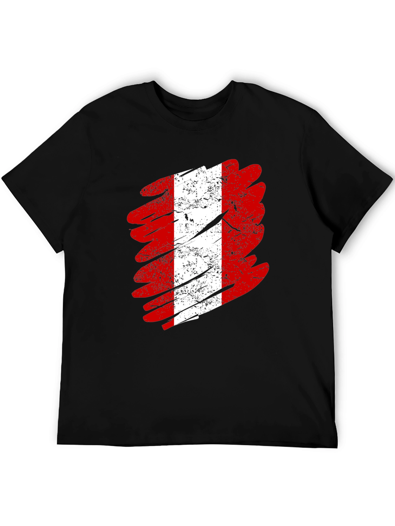 Camiseta Negra con Diseño de Bandera Peruana