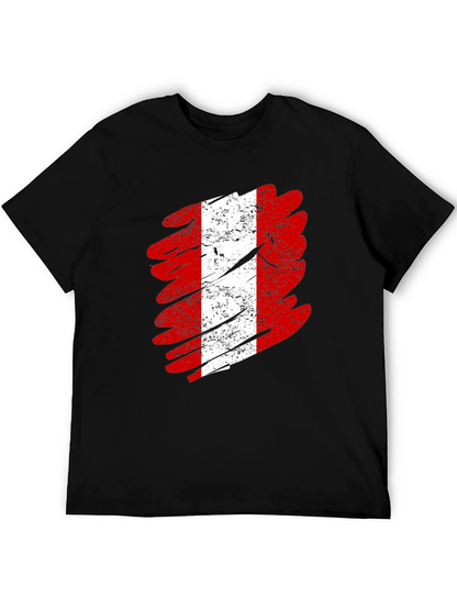 Camiseta Negra con Diseño de Bandera Peruana