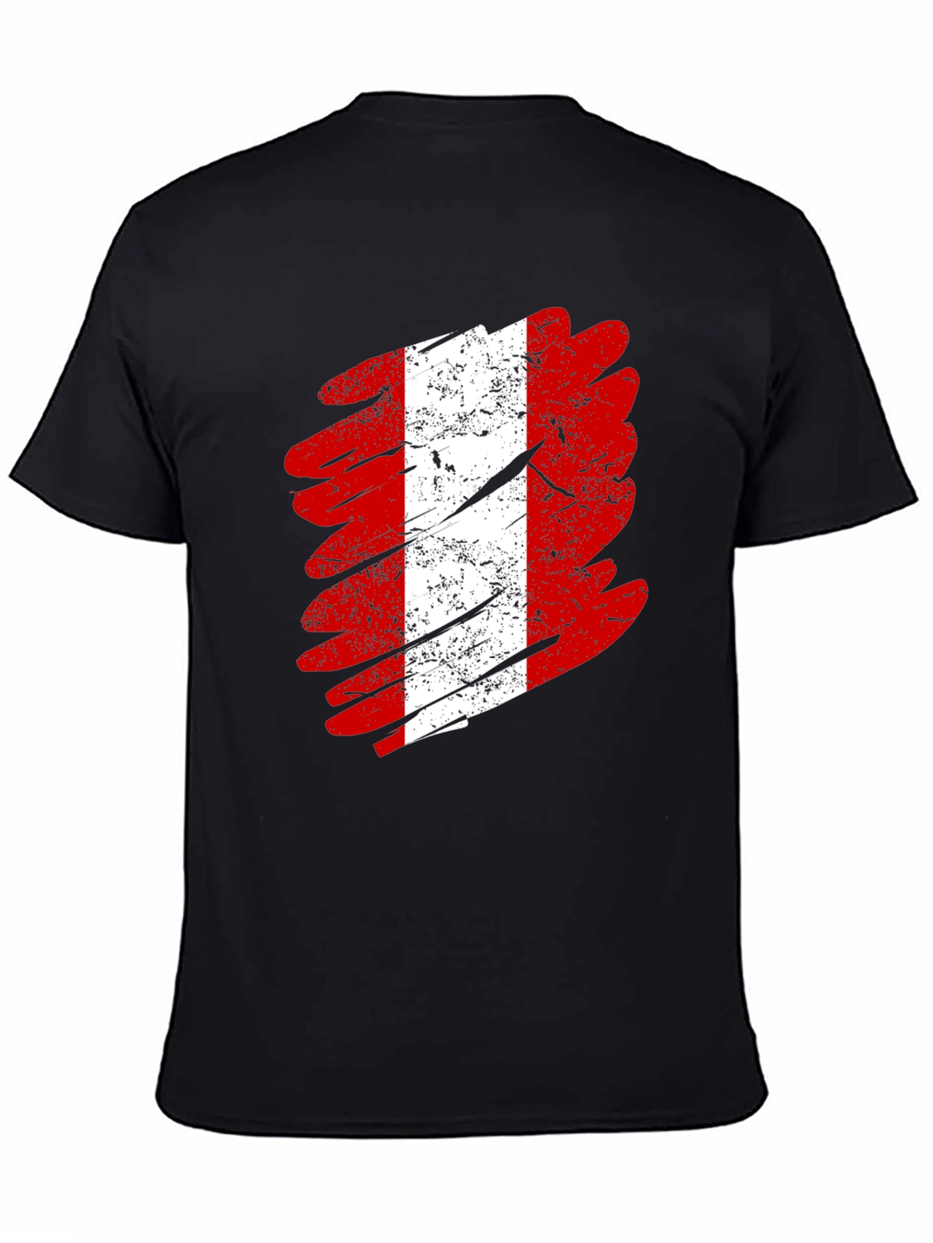 Camiseta Negra con Diseño de Bandera Peruana