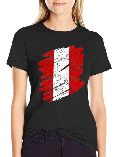 Camiseta Negra con Diseño de Bandera Peruana