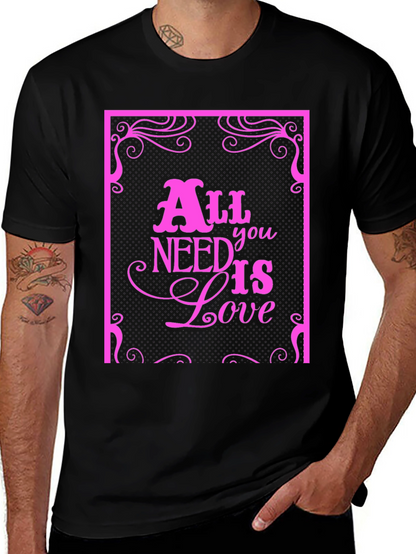 Camiseta Negra con Diseño All You Need Is Love