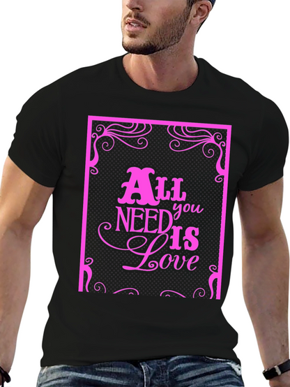 Camiseta Negra con Diseño All You Need Is Love