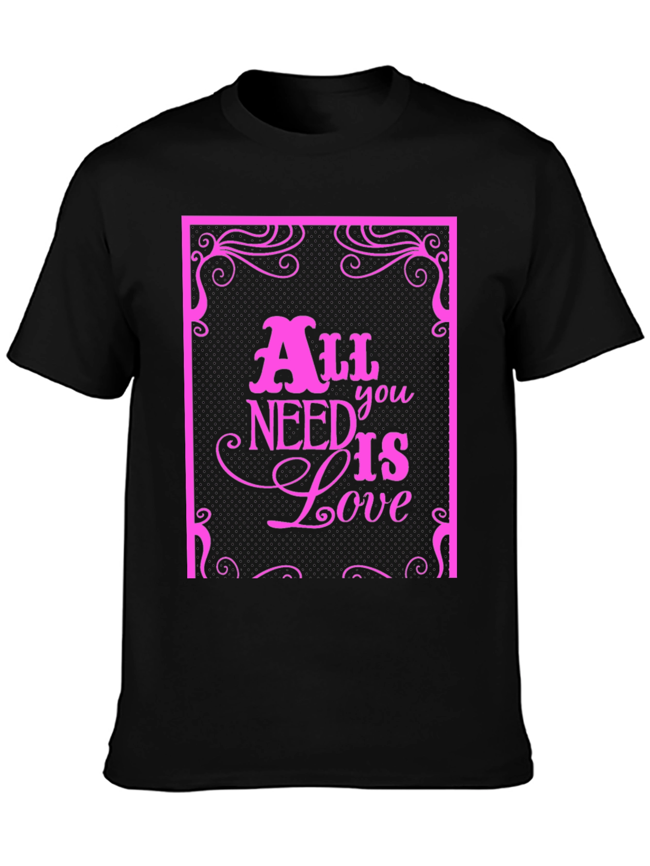 Camiseta Negra con Diseño All You Need Is Love