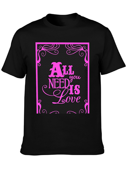 Camiseta Negra con Diseño All You Need Is Love