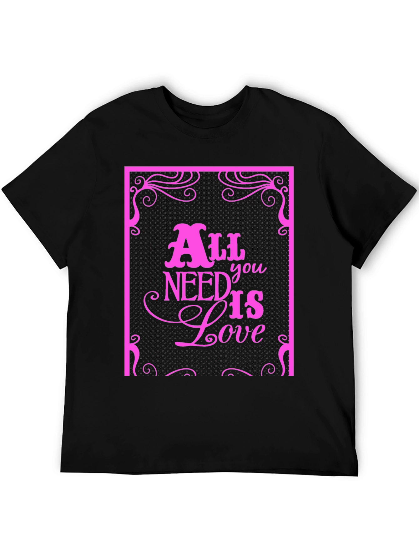 Camiseta Negra con Diseño All You Need Is Love