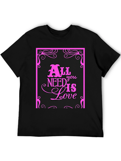 Camiseta Negra con Diseño All You Need Is Love