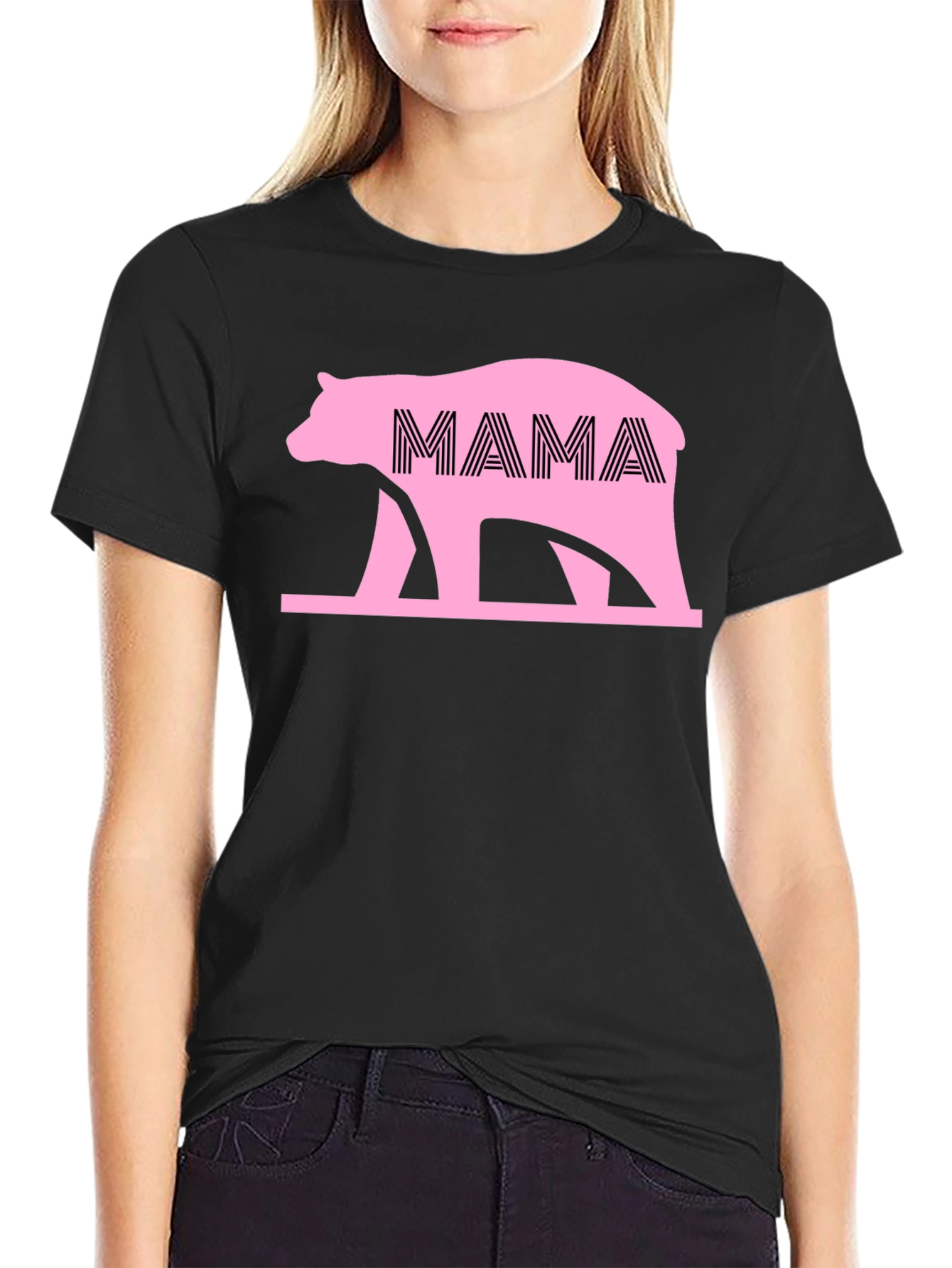 Camiseta Negra Oso Mama