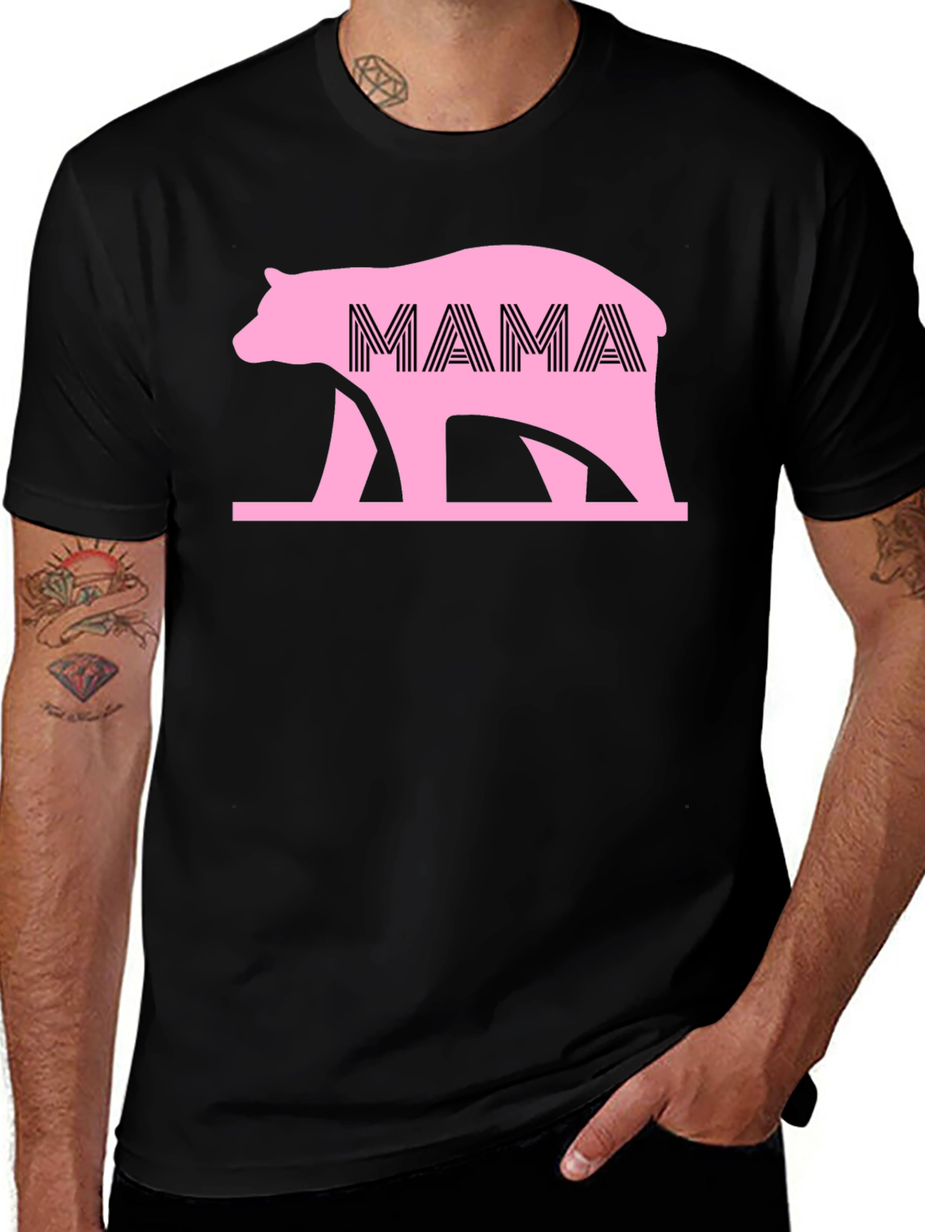Camiseta Negra Oso Mama