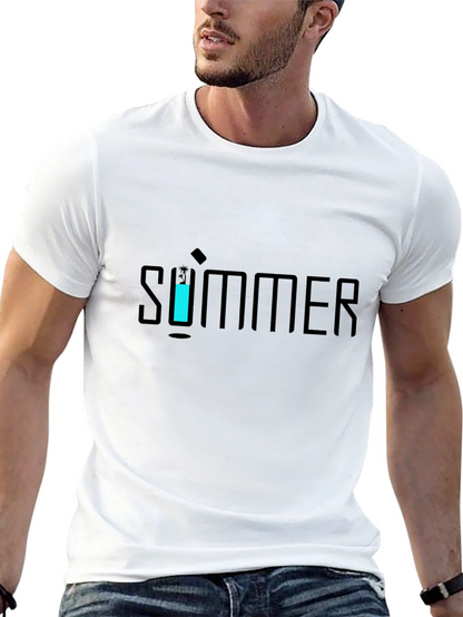 Camiseta Negra Hombre Diseño Verano Moderno
