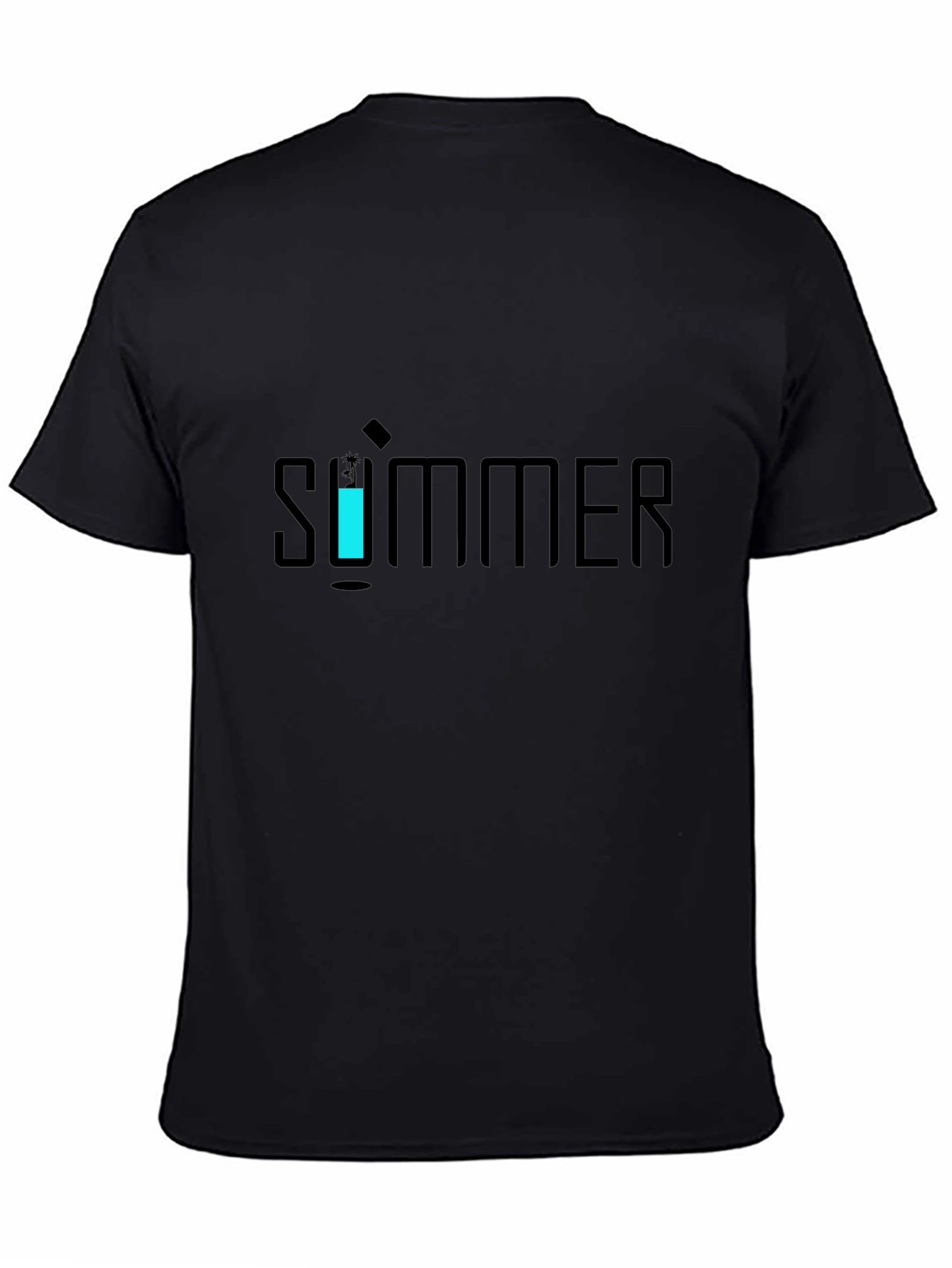 Camiseta Negra Hombre Diseño Verano Moderno