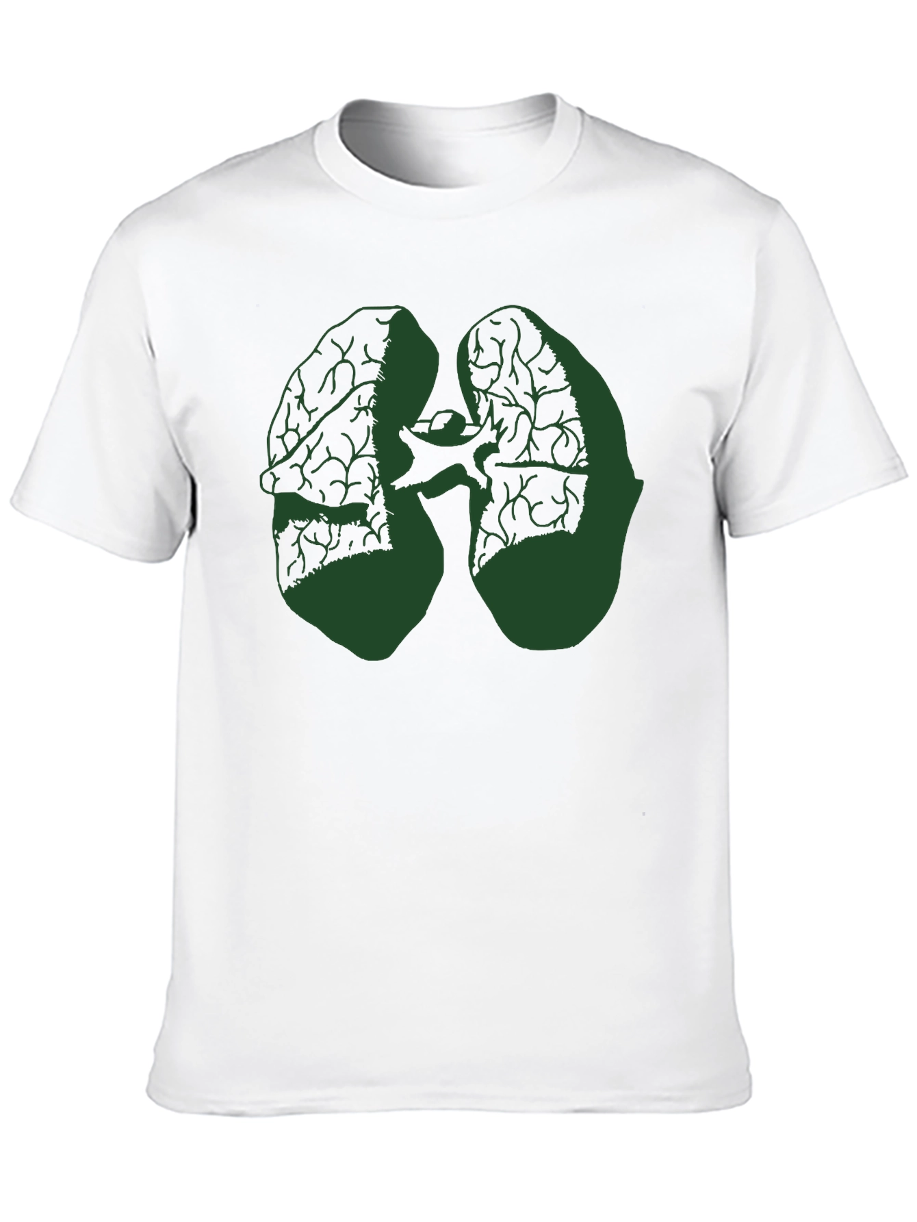 Camiseta Negra con Diseño Anatómico Verde