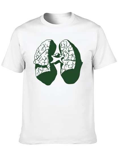 Camiseta Negra con Diseño Anatómico Verde