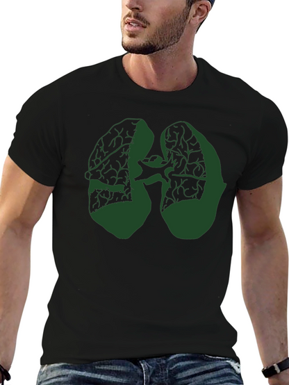 Camiseta Negra con Diseño Anatómico Verde