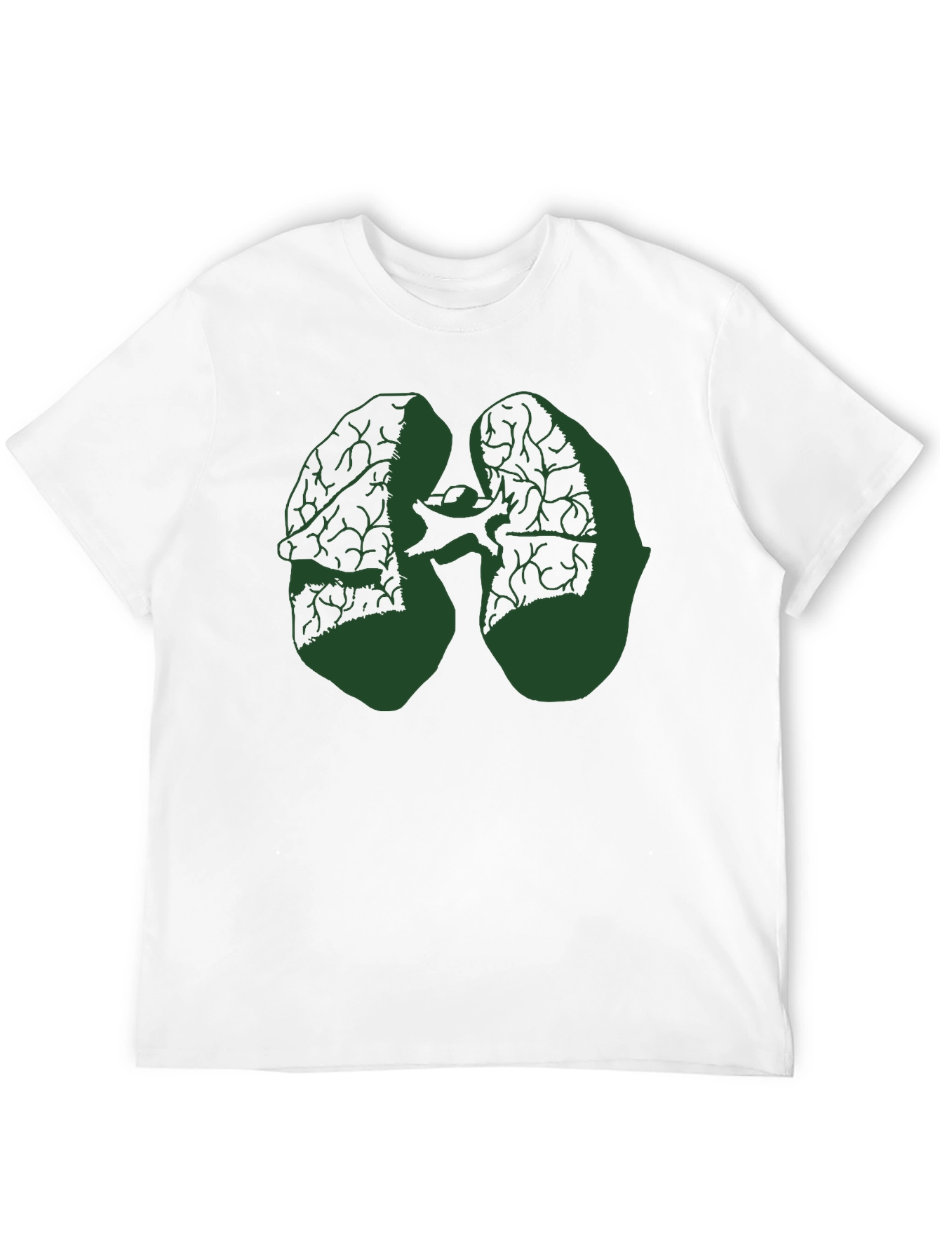 Camiseta Negra con Diseño Anatómico Verde